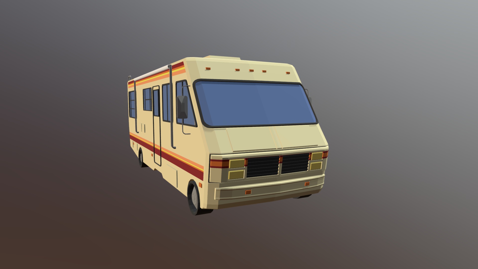 3D model RV - This is a 3D model of the RV. The 3D model is about a white and orange bus.
