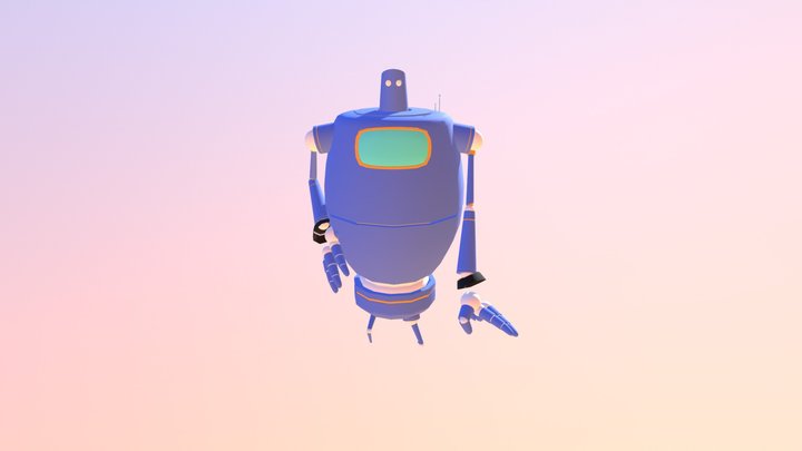 Blue Robot Dance 3D Model