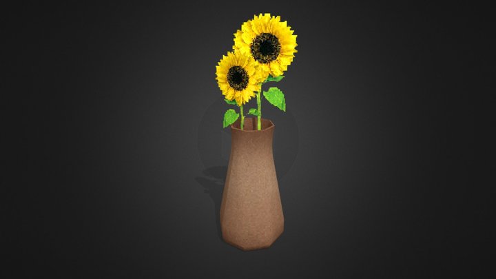 PSX Vase with Flowers 3D Model