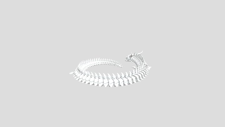 Drangon Articulado Estilo Esqueleto 3D Model