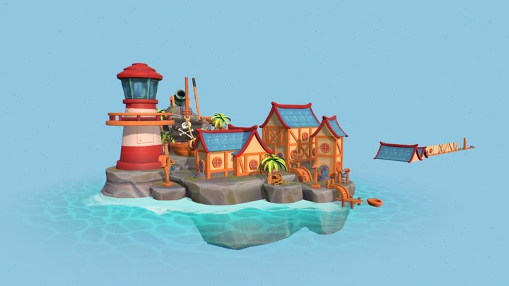 Pirate Island 3D Model