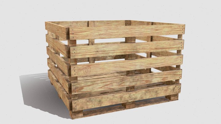 Big Wooden Crate 3D Model
