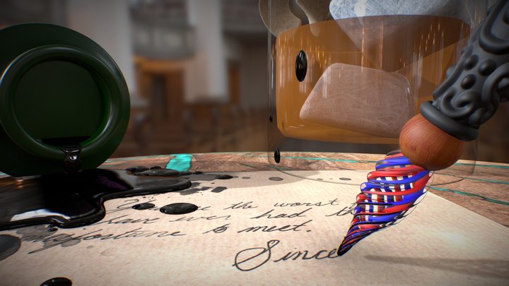 Glass Pen - Minimum Texturing 3D Model