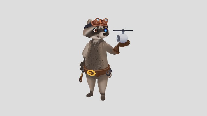 Racoon Villain 3D Model