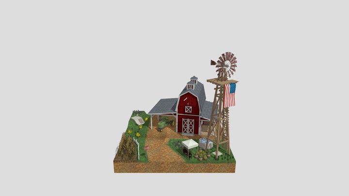 DAE Diorama retake – Small farm 3D Model