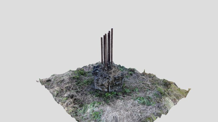 Rebar in a cement block 3D Model