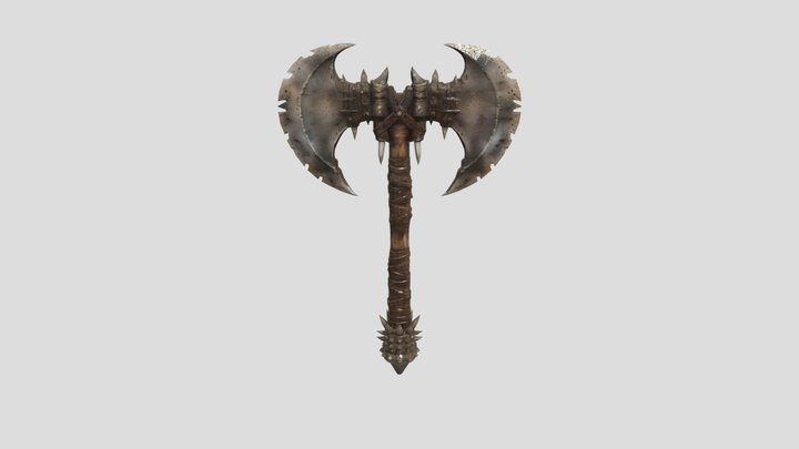 SM_DoubleTribalAxe 3D Model
