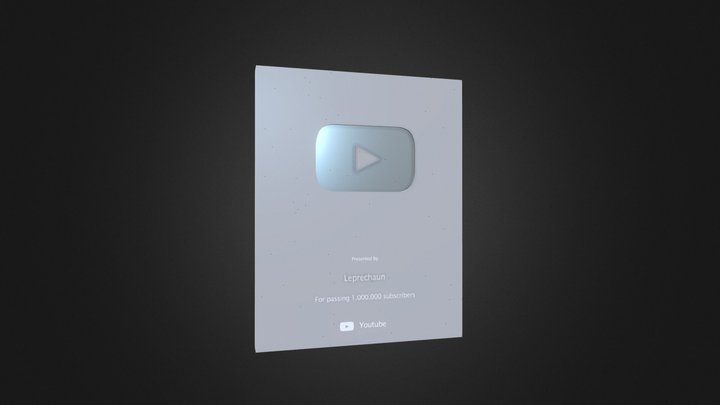 Youtube generic silver board 3D Model