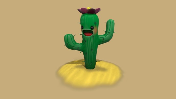 smiling cactus 3D Model