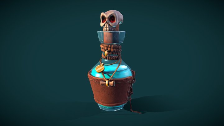 Skull Bottle 3D Model