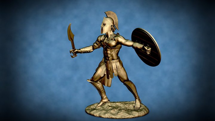 Spartan with helmet - 3d printable