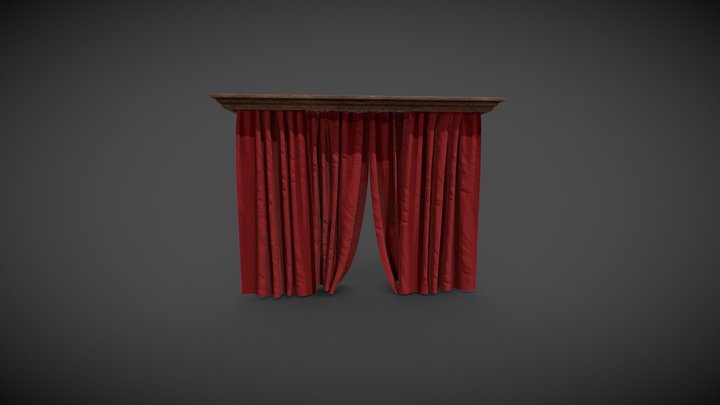 Red Curtain 3D Model