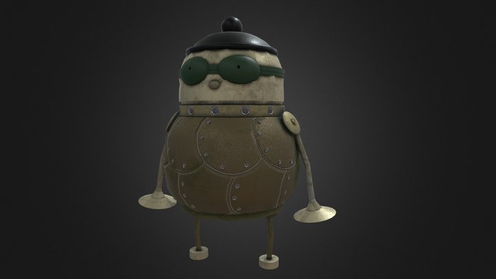 Fat Black Cap - Machinarium 3D Model