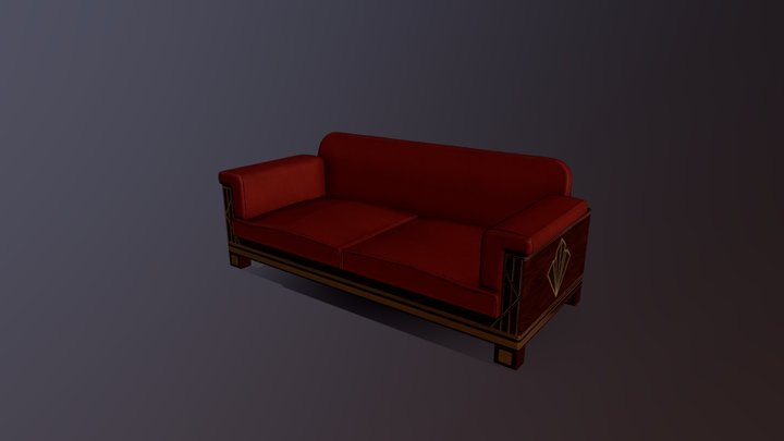 Art Déco Couch 3D Model
