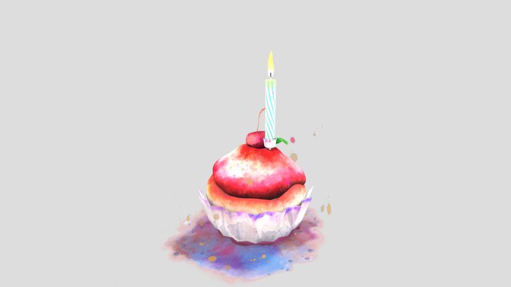 Cake_for_SketchfabDay 3D Model