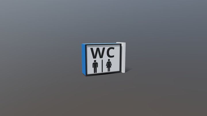 Airport Toilet/Restroom Sign 3D Model