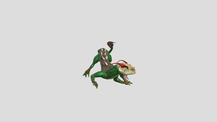 Rigged Fantasy Lizard-Like Creature 3D Model