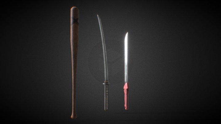 melee weapon pack free 3D Model