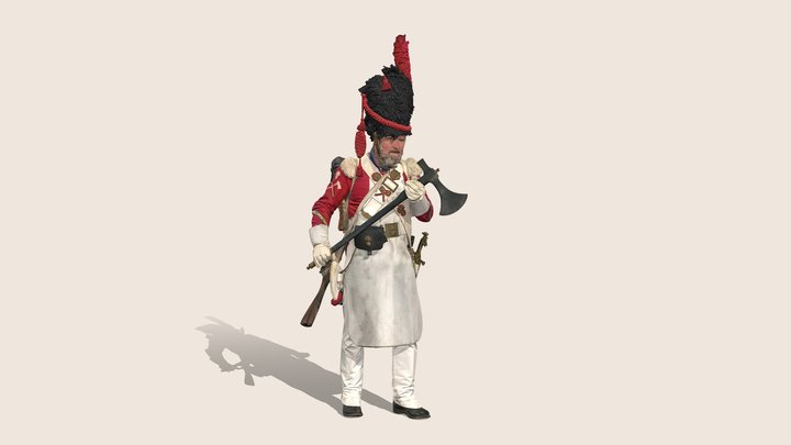 Grenadier-sapper of the Old Guard 3D Model