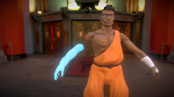 D&D themed Monk. 3D Model