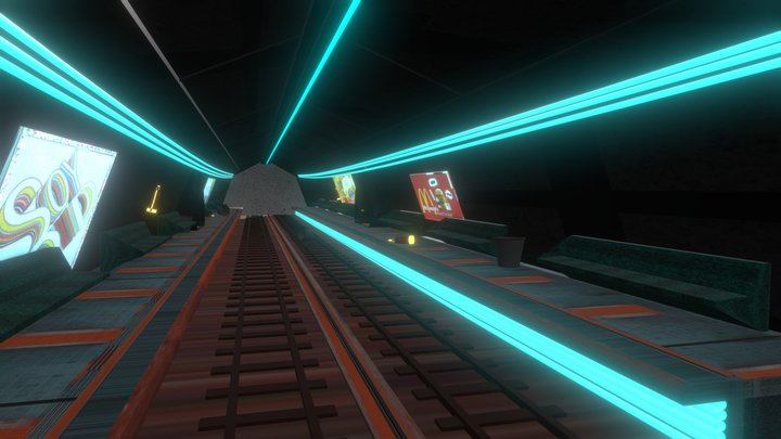 Uninhabited Futuristic Metro/ Metro futurista 3D Model