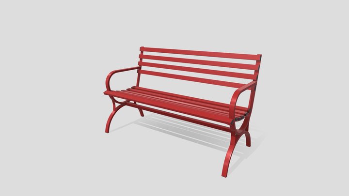 Red bench 3D Model