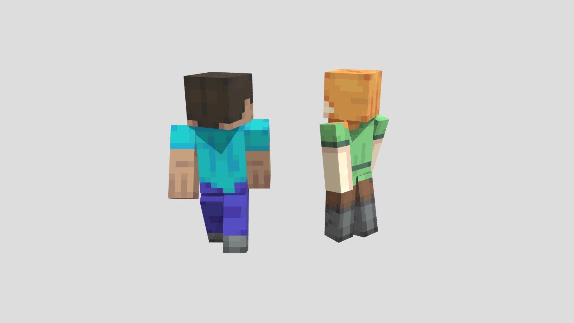 3D King Steve and Queen Alex – PaperCraftable.