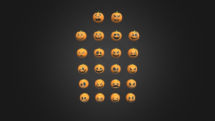 Stilized Halloween Pumpkins - Pcs.2
