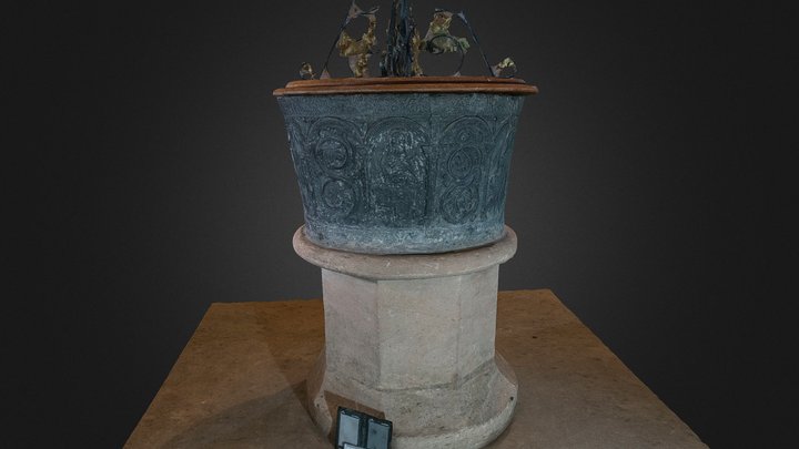 Frampton Church one of Six Romanesque lead fonts – Modello 3D gratuito STL