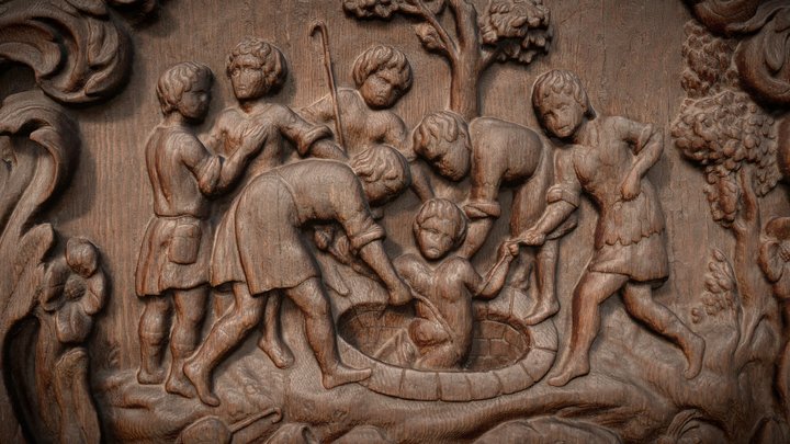 Part of the door carved in wood 3D Model