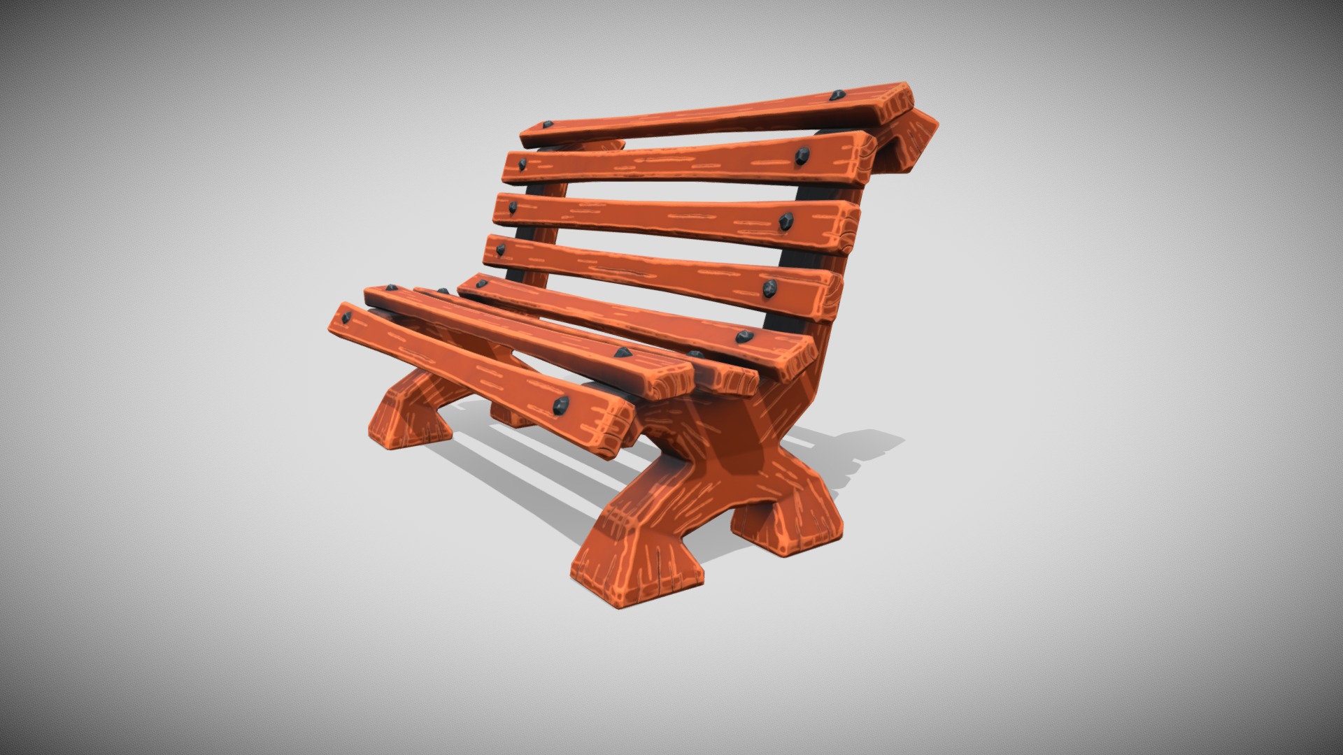 3D model Street bench – wood - This is a 3D model of the Street bench - wood. The 3D model is about a wooden toy gun.