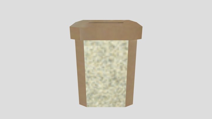 low polly pak trash can 3D Model