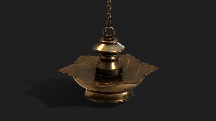 Temple Oil Lamp 3D Model