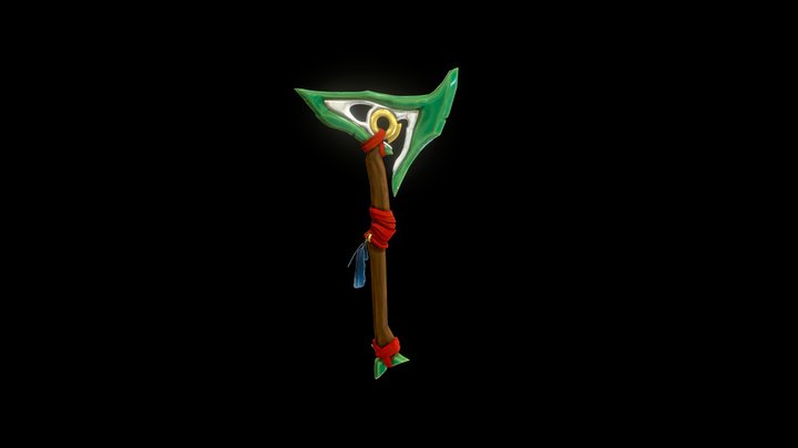 Stylized Jade Axe 3D Model
