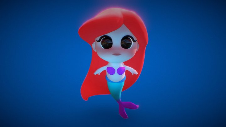 Cute Mermaid 3D Model