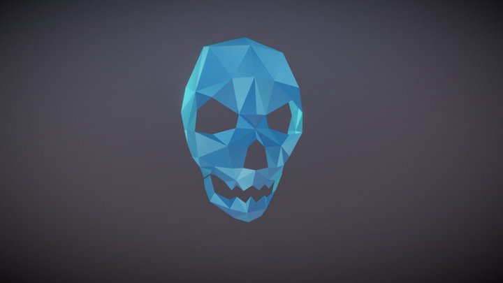 Low Poly Laughing Skull 3D Model