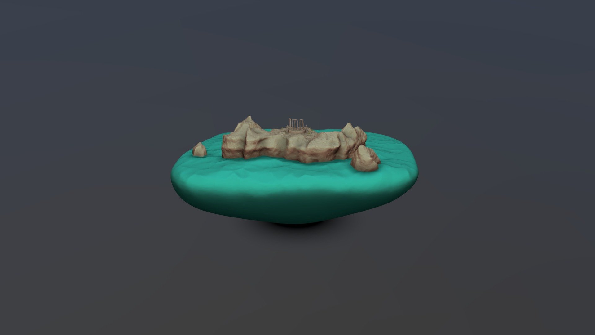 Ancient Temple on Island
