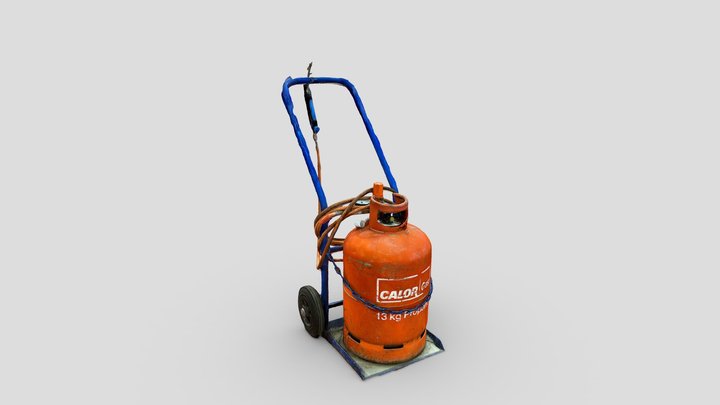 13kg propane gas canister, blowtorch, sackbarrow 3D Model