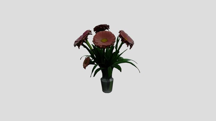 flower bouquet in vase 3D Model