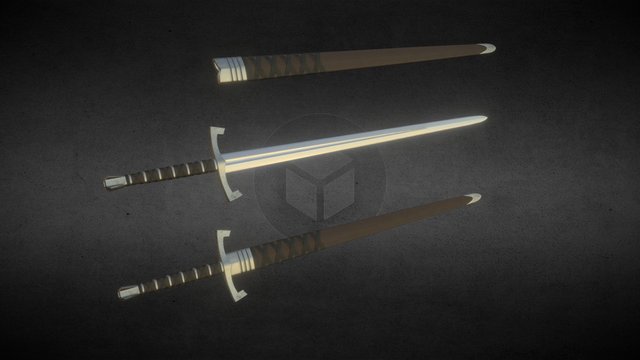 Long Sword With Sheath 3D Model