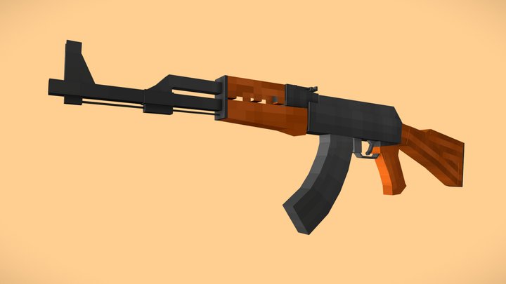 AK-47 ( Blockbench ) 3D Model