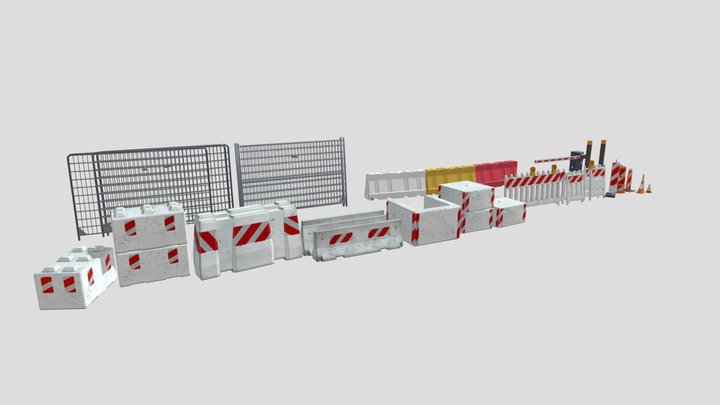 Street and Road Barriars 3D Model