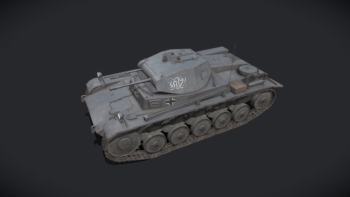 German Panzer 2 low-poly 3D Model