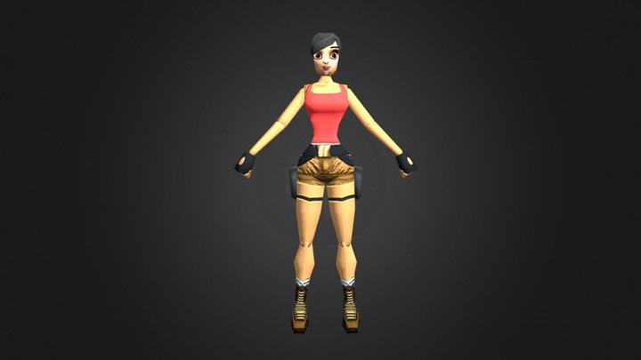 Saira As Lara Croft 3D Model