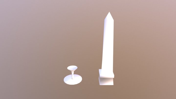 Lamp And Obelisk 3D Model