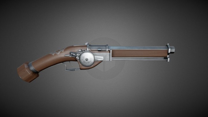 Dishonored Guard Pistol 3D Model