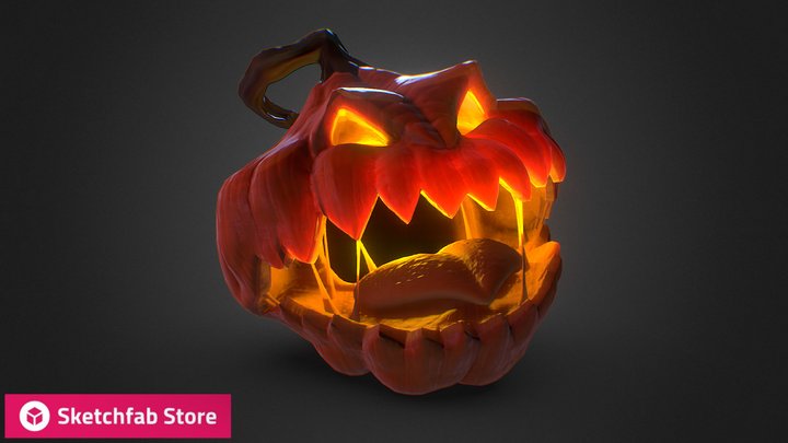 12$ - Halloween Pumpkin 3D Model