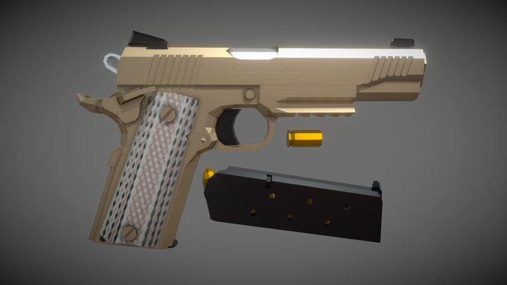 low-poly Colt M45A1 3D Model
