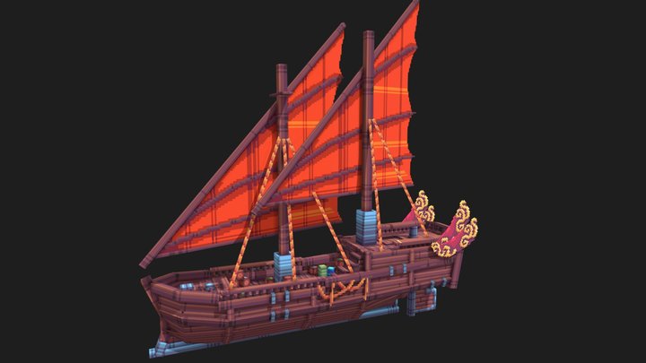 Merchant Ship 3D Model