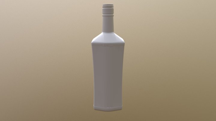 750 Ml Flat Liquor 3D Model